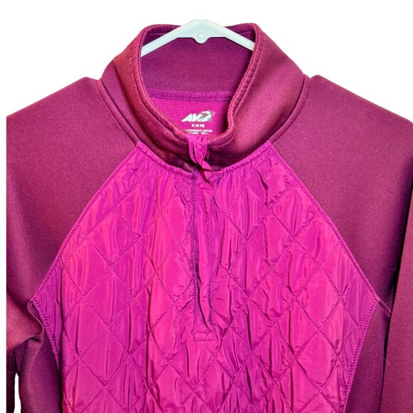 Avia Women's Active Quilted 1/4 Zip Pullover Purple Maroon Wicking Women's Med - Picture 7 of 7
